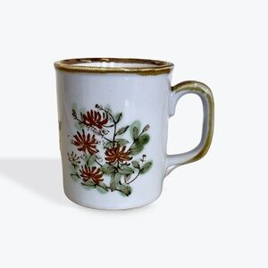VINTAGE : Floral stoneware mug